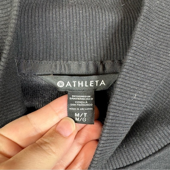 Athleta Cozy Karma Side Zip Funnel Neck Pullover Sweatshirt Size Medium Tall - Picture 7 of 10
